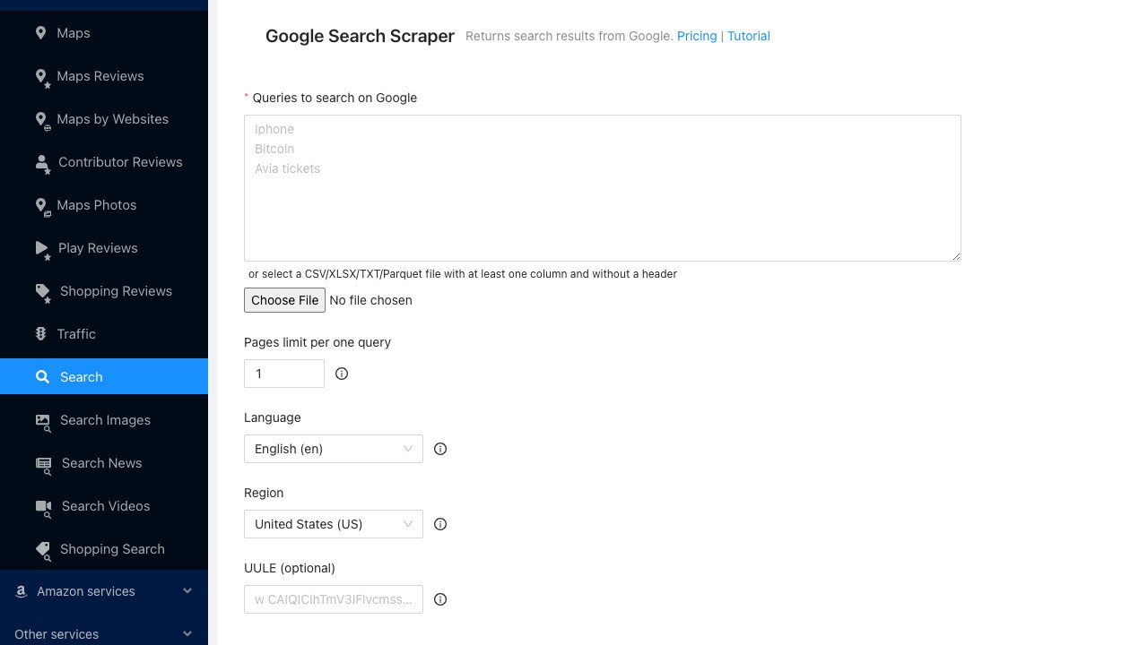 Outscraper: Google Search Results Scraper