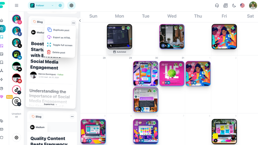 Post content automatically