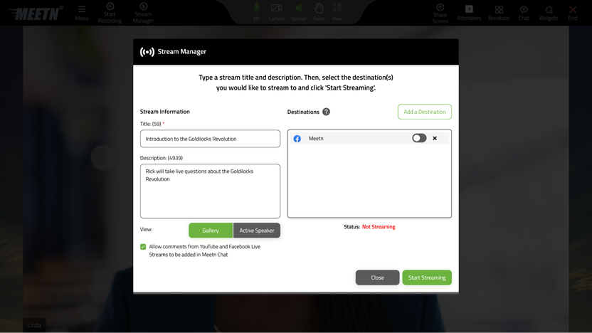 Livestream on social media