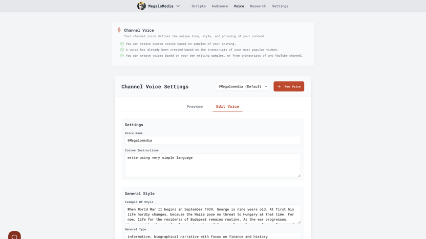 Define the channel voice